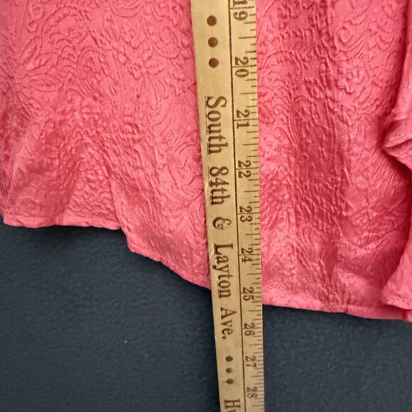 Silkland 100% Silk Sleeveless Ruffle Neck Button Front Blouse Top Medium Pink - Picture 4 of 5
